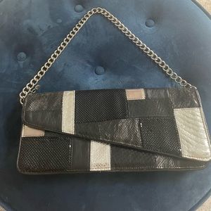 Bebe Purse handbag black silver